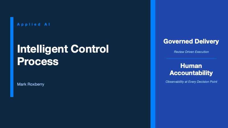 Intelligent Control Process with governed delivery and human accountability